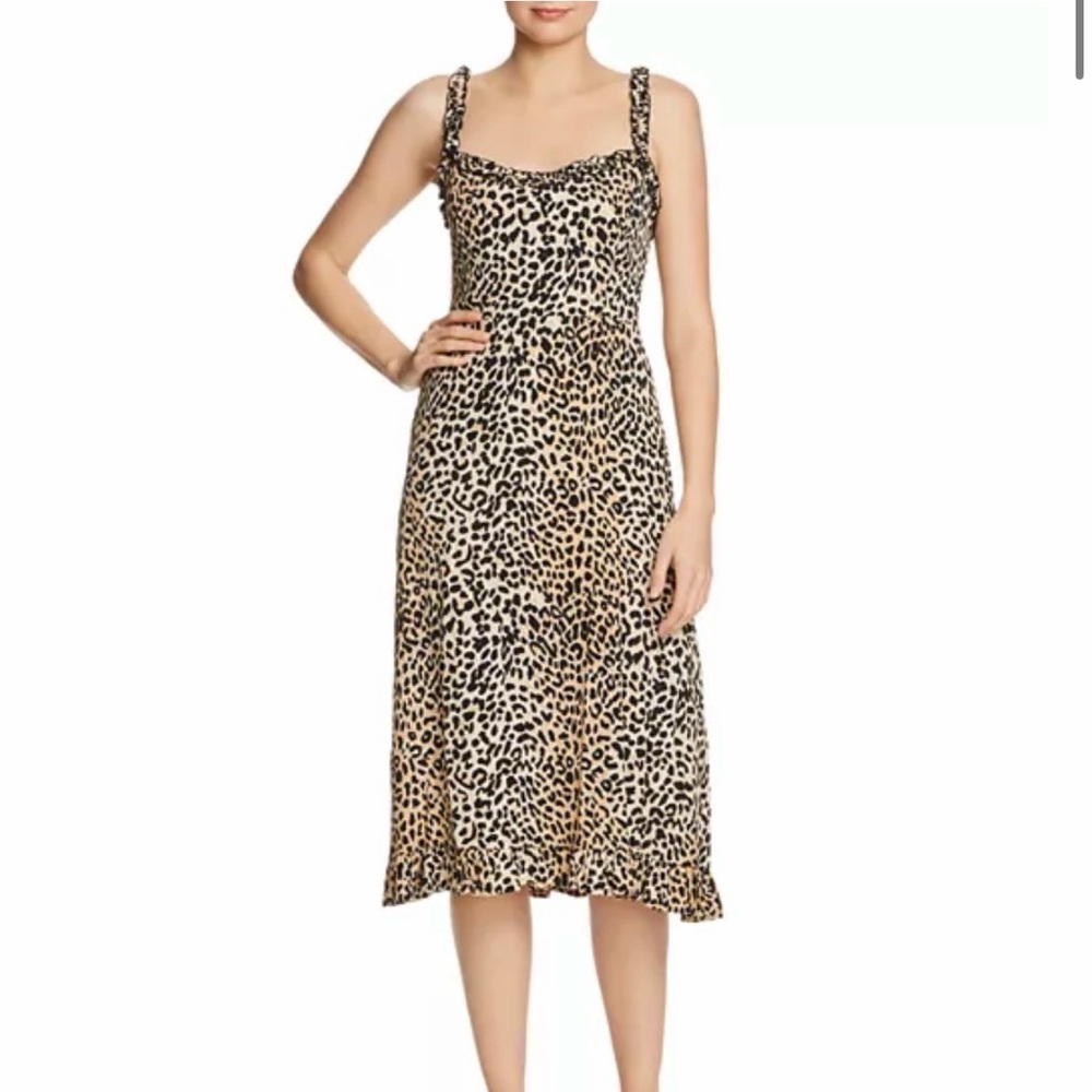 Faithfull the Brand Noemie Leopard Print Midi Dress